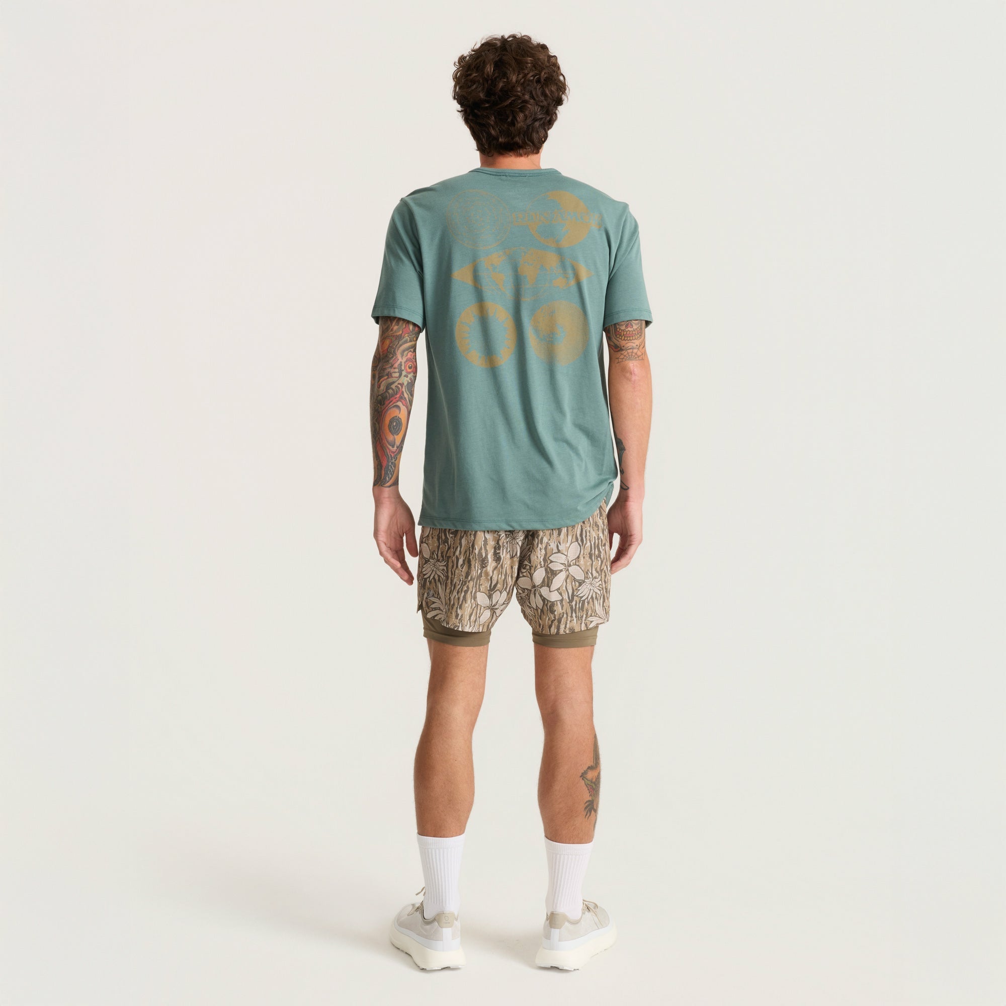 Roark Mathis Active Short Sleeve Tee in Slate Green - Men|Run / Active