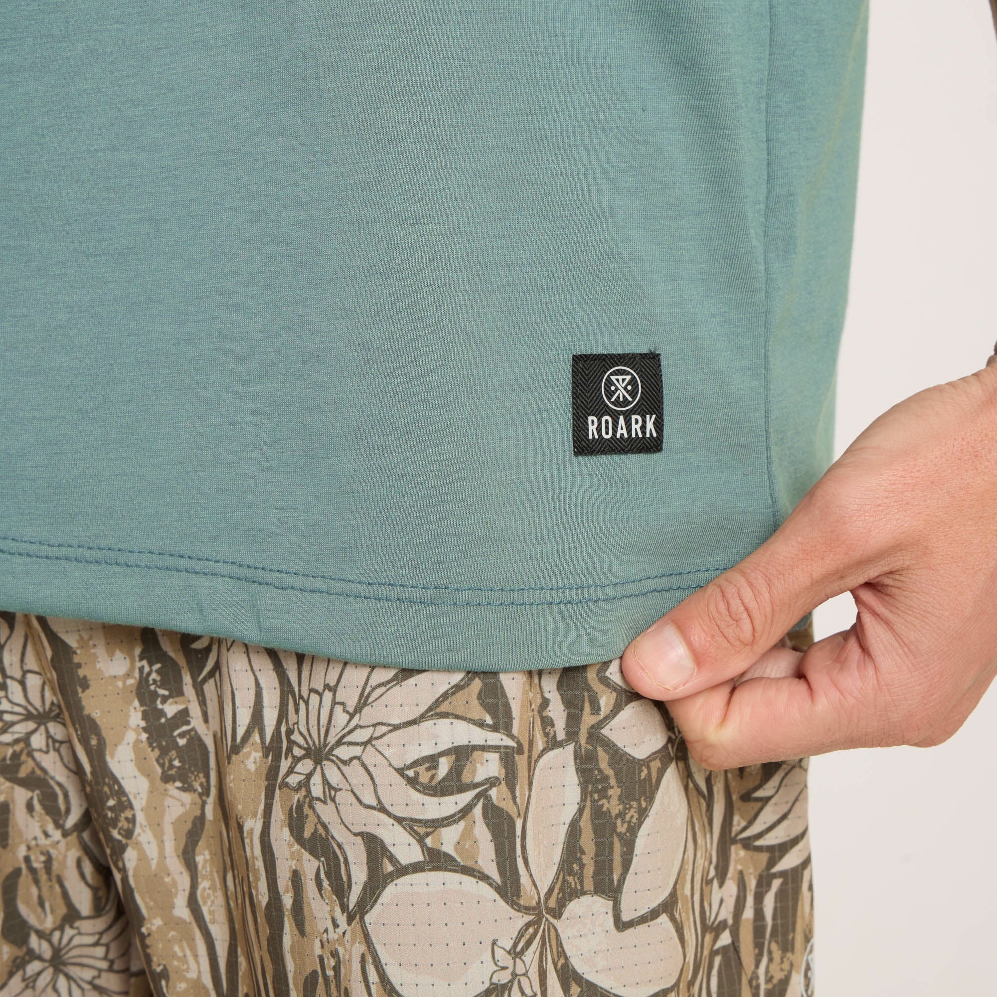 Roark Mathis Active Short Sleeve Tee in Slate Green - Men|Run / Active