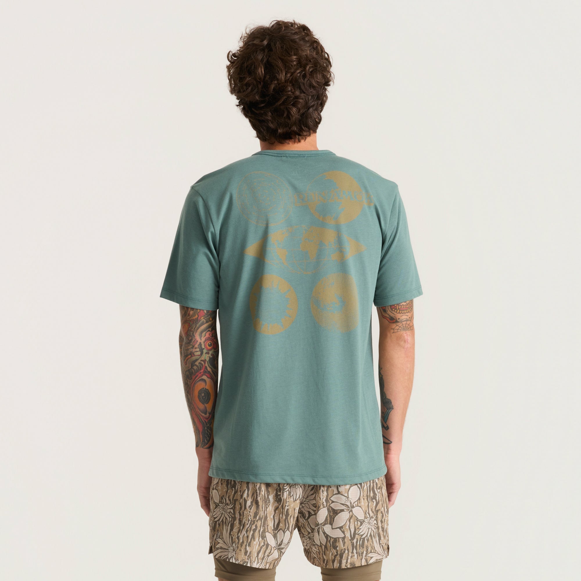 Roark Mathis Active Short Sleeve Tee in Slate Green - Men|Run / Active