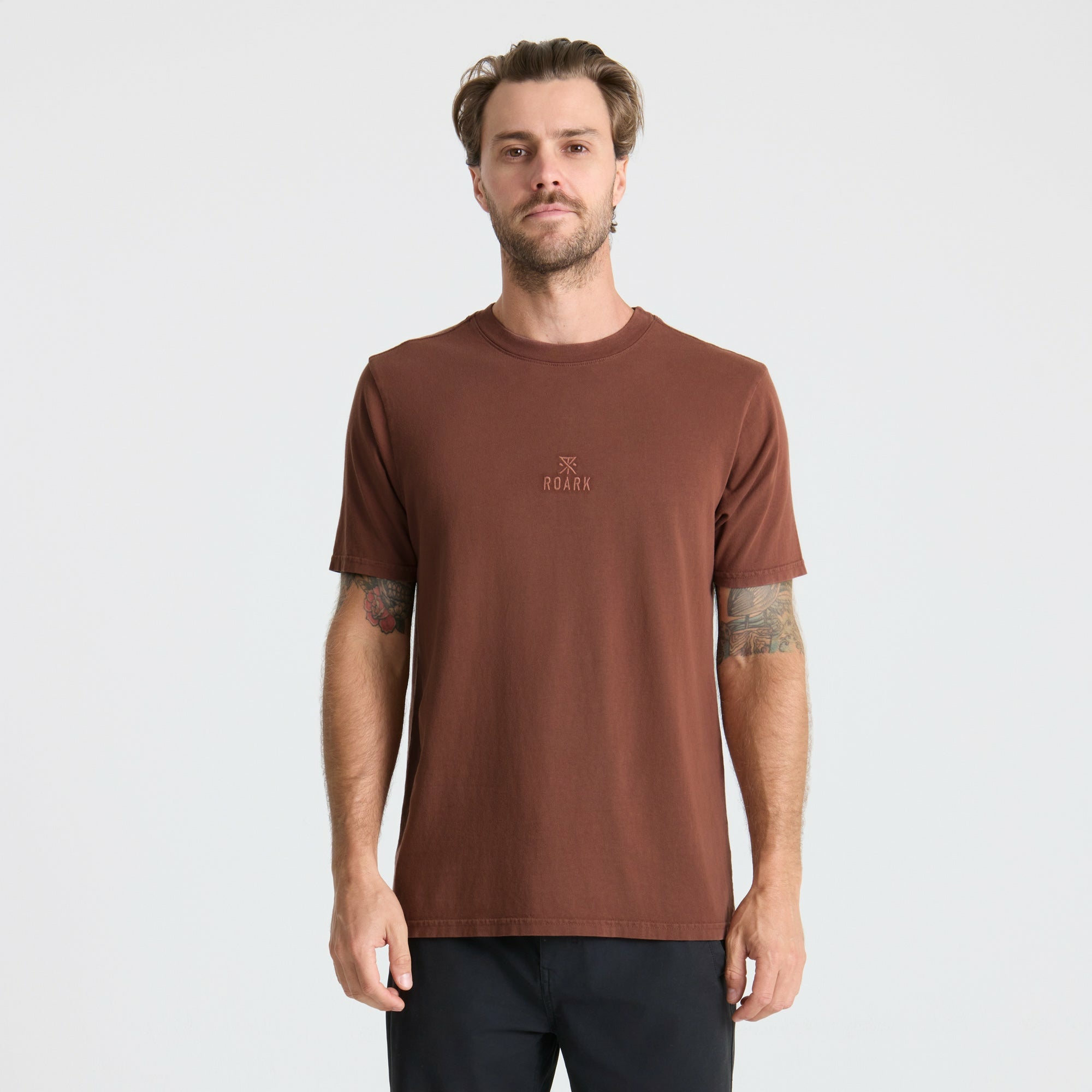 Roark Safecamp Embroidery Premium Tee in Red Clay - Men