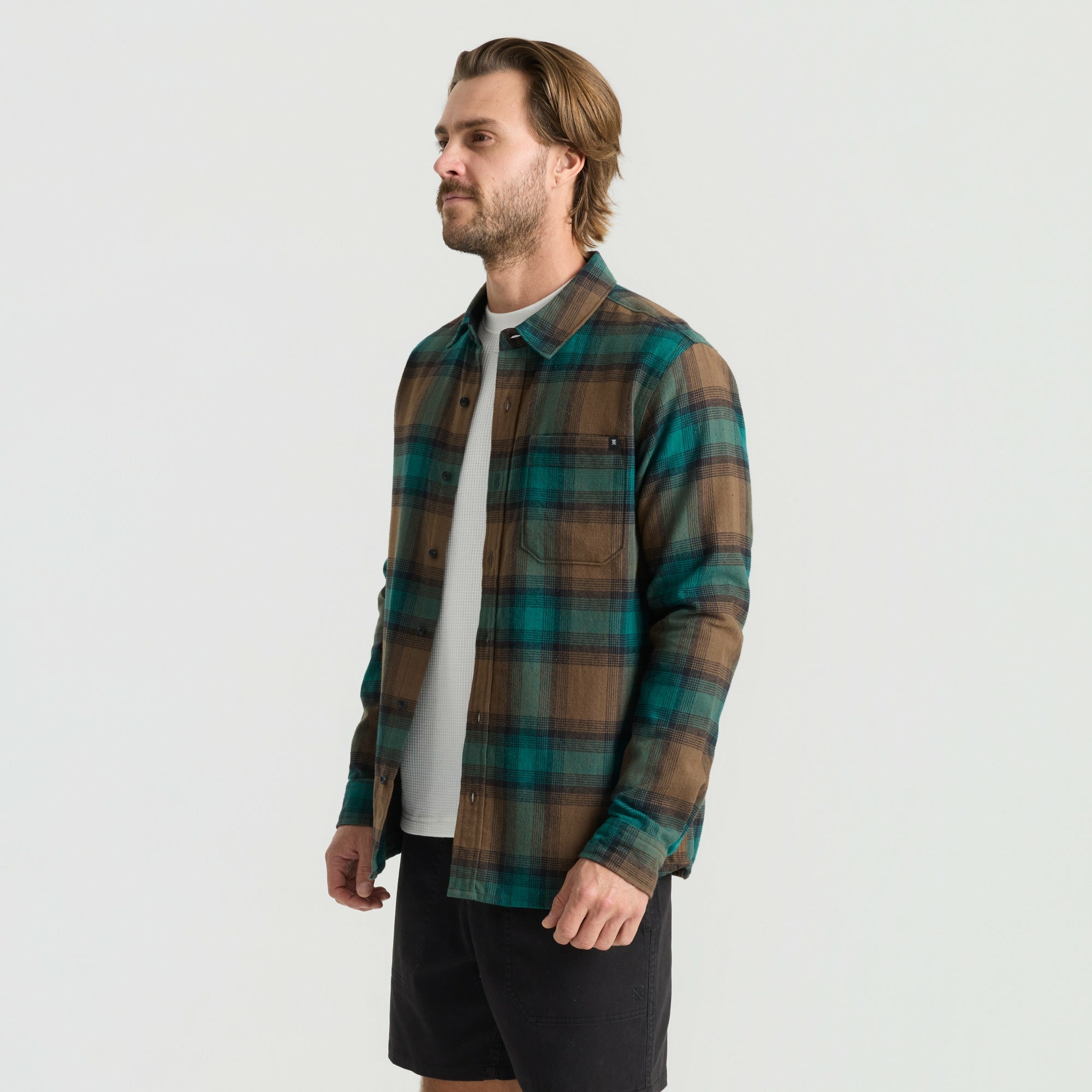 Roark Crossroads Organic Cotton Flannel in Mushroom - Men