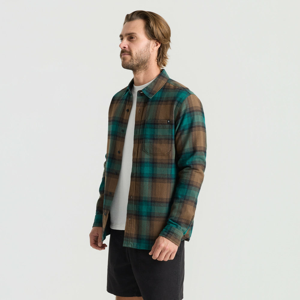 Roark Crossroads Organic Cotton Flannel in Mushroom - Men