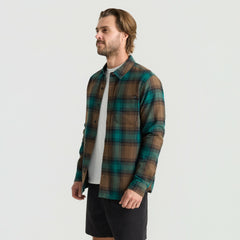 Roark Crossroads Organic Cotton Flannel in Mushroom - Men