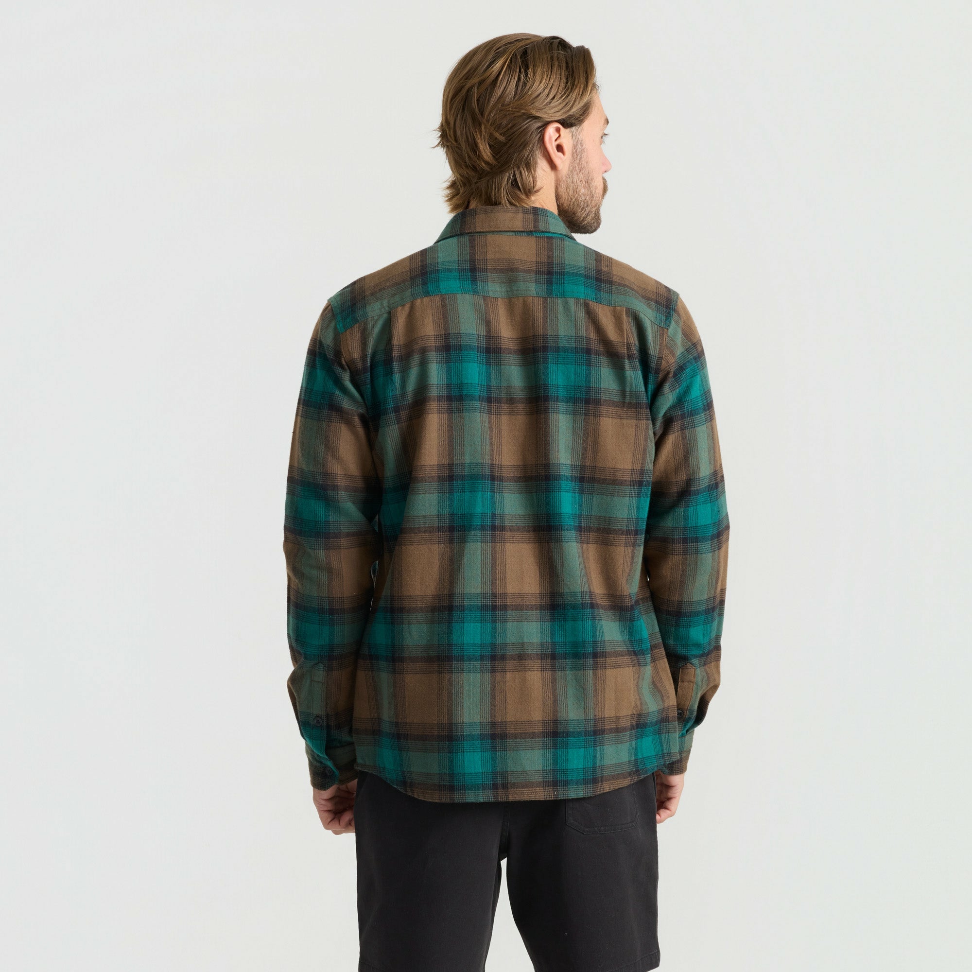 Roark Crossroads Organic Cotton Flannel in Mushroom - Men