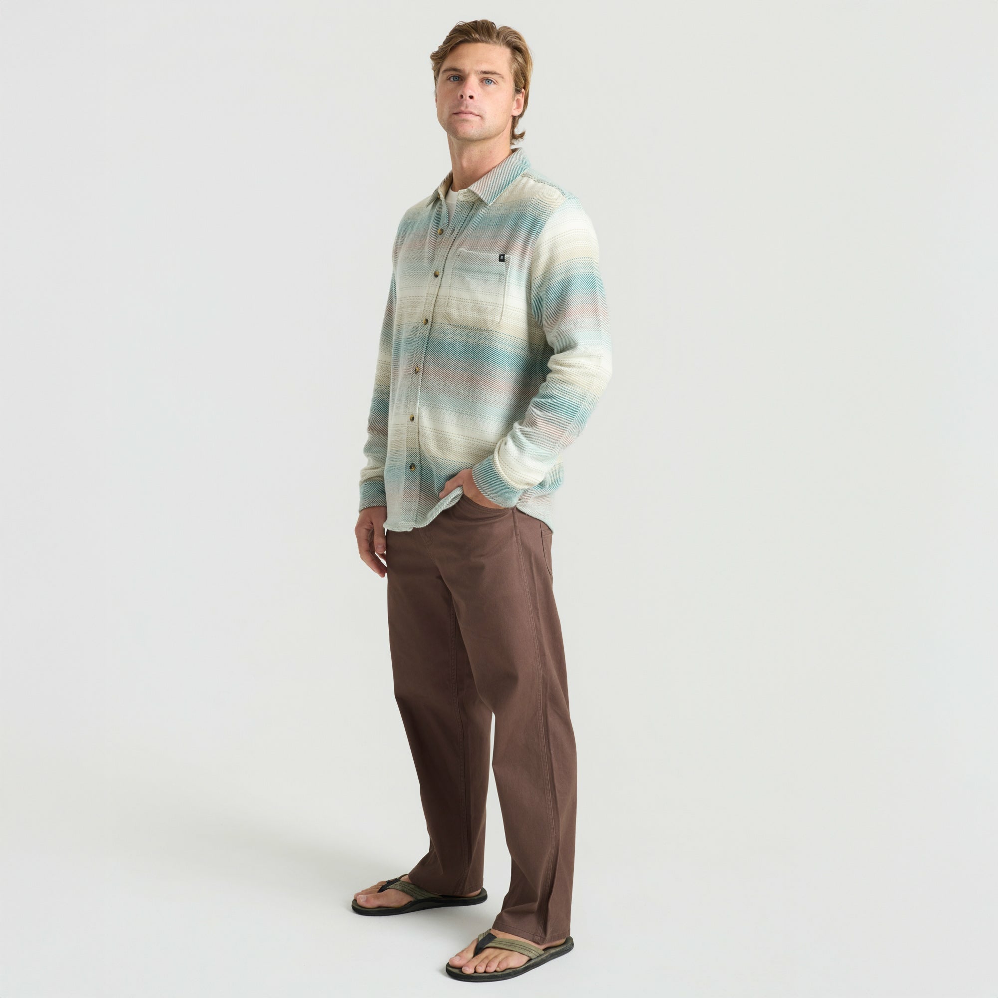Roark Crossroads Organic Cotton Flannel in Unbleached - Men