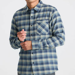 Roark Crossroads Organic Cotton Flannel in Deep Blue - Men