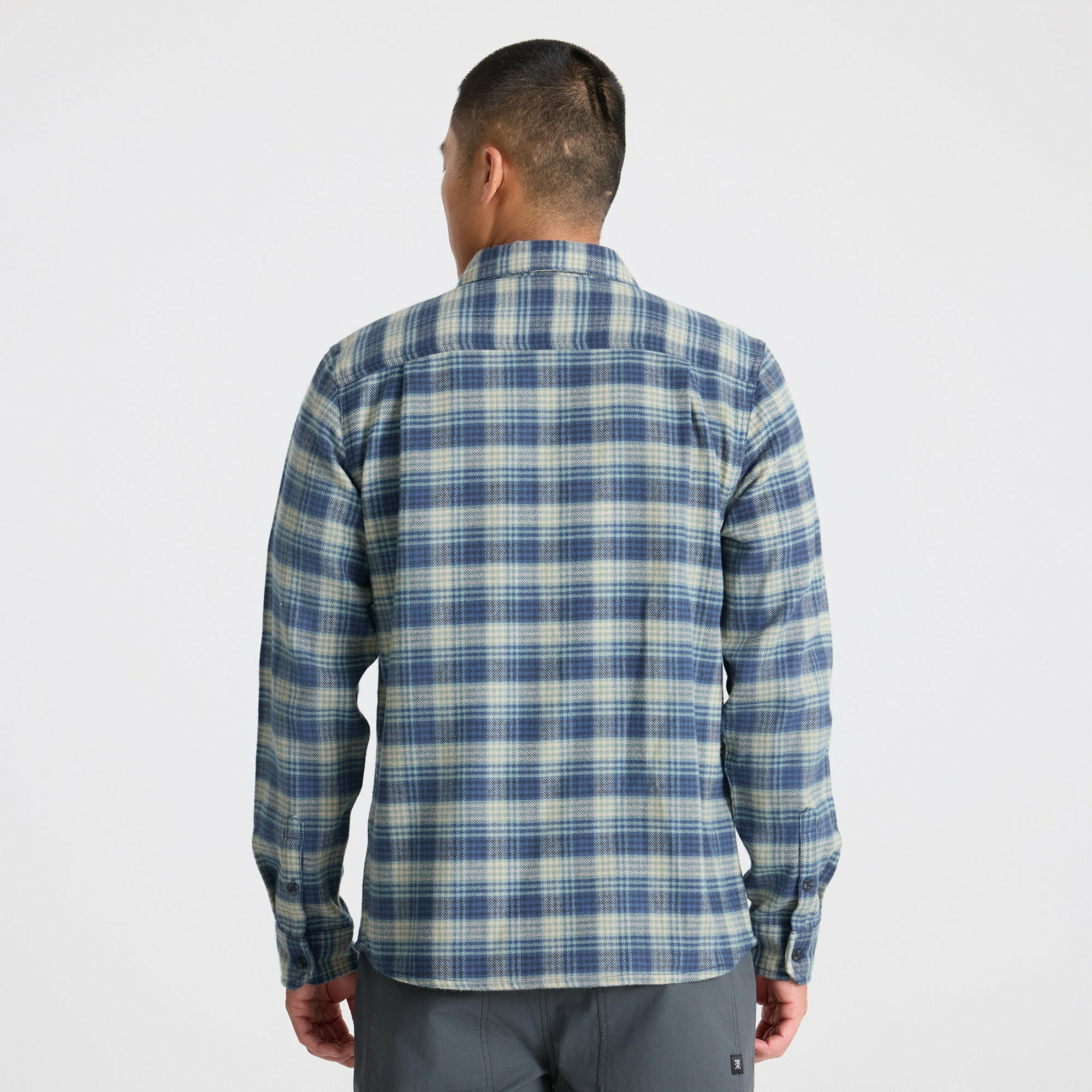 Roark Crossroads Organic Cotton Flannel in Deep Blue - Men