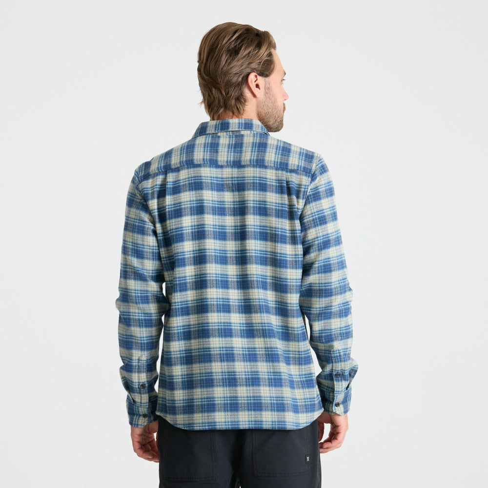 Roark Crossroads Organic Cotton Flannel in Deep Blue - Men