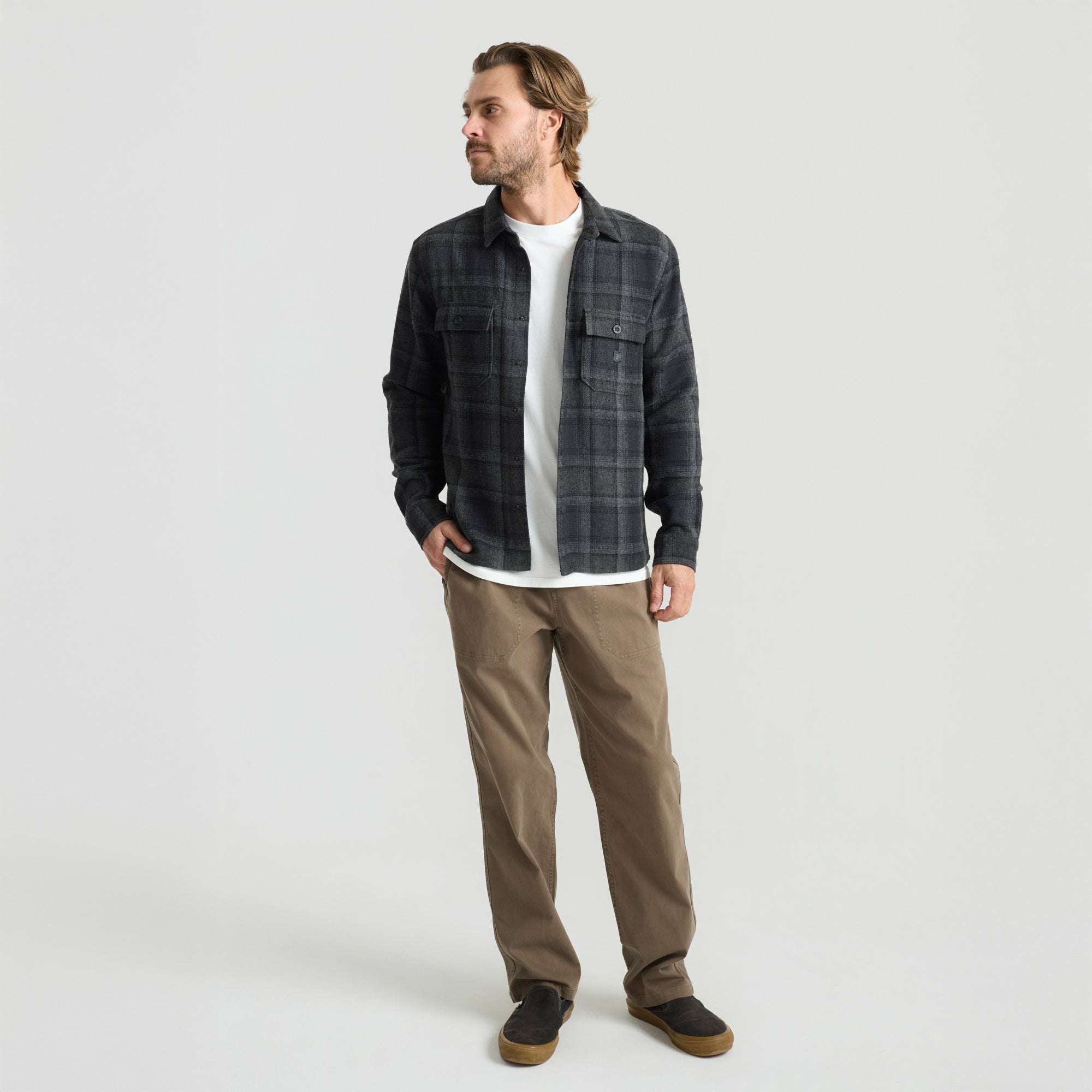 Roark Nordsman Flannel in Black Heather - Men
