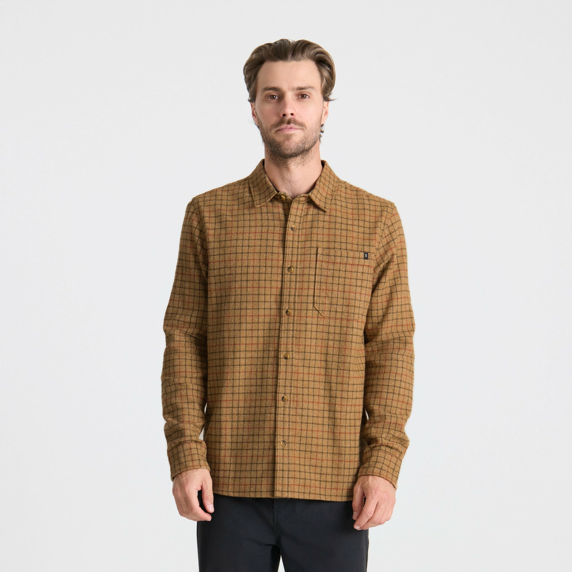 Roark Crossroads Organic Cotton Flannel in Khaki - Men