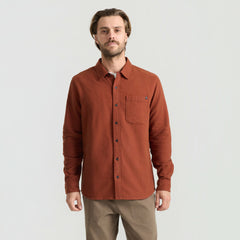 Roark Crossroads Organic Cotton Flannel in Red Clay Herringbone - Men