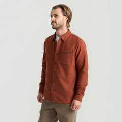Roark Crossroads Organic Cotton Flannel in Red Clay Herringbone - Men