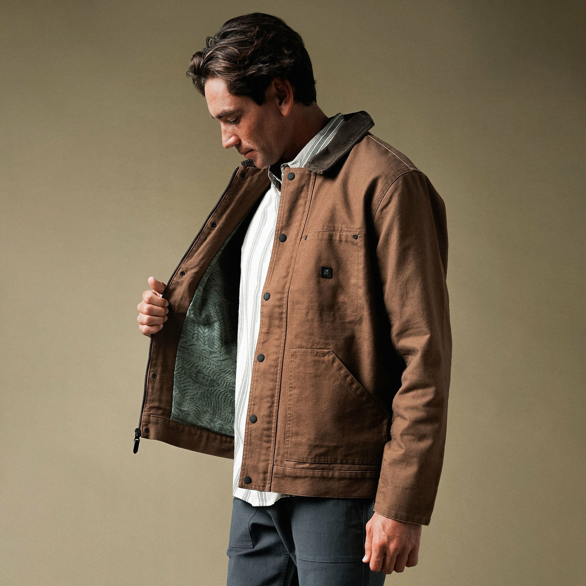 Roark Open Roads Waxed Canvas Jacket in Otter - Men