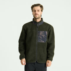 Roark Campover Fleece Zip Hoodie in Dark Military - Men