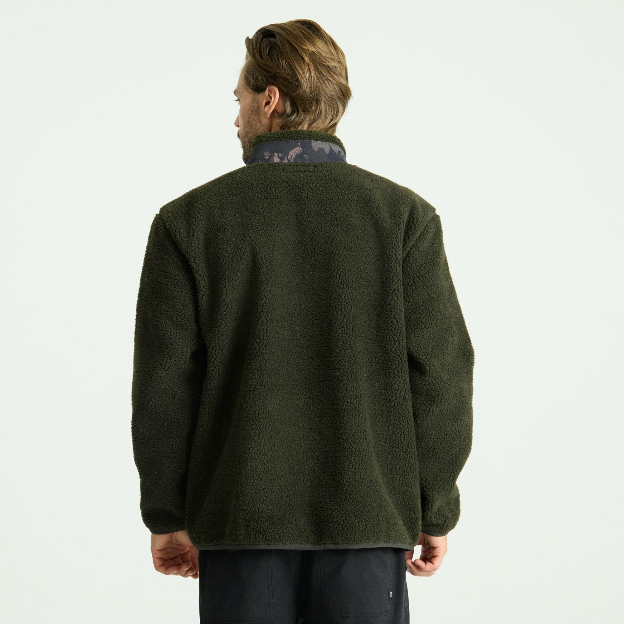 Roark Campover Fleece Zip Hoodie in Dark Military - Men