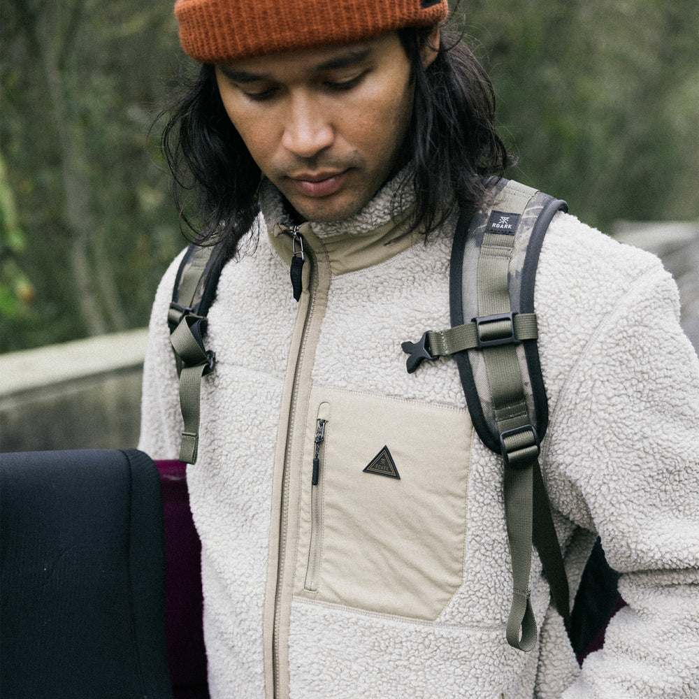 Roark Campover Fleece Zip Hoodie in Khaki - Men
