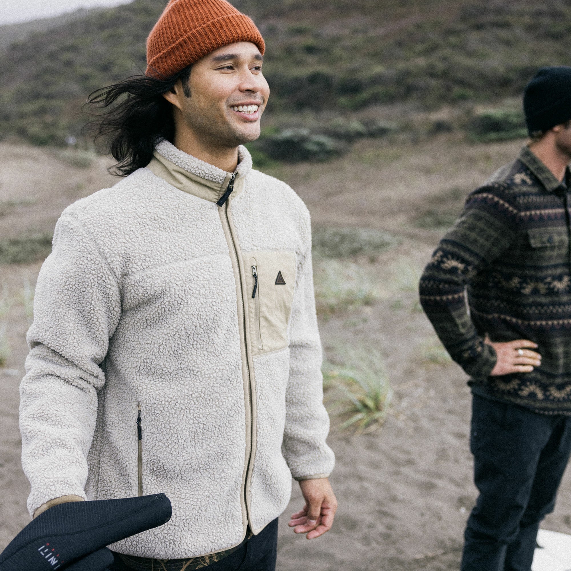 Roark Campover Fleece Zip Hoodie in Khaki - Men