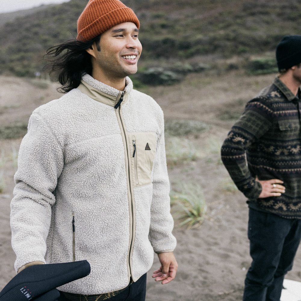 Roark Campover Fleece Zip Hoodie in Khaki - Men