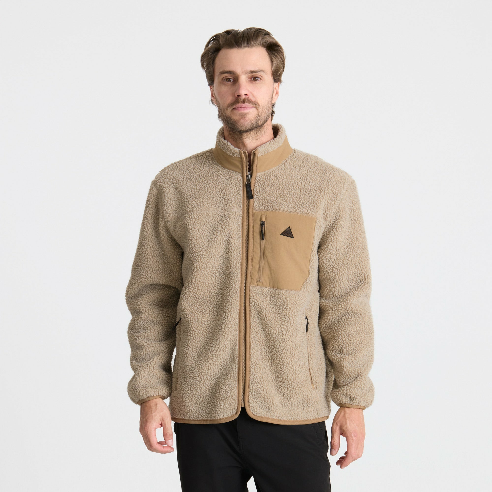 Roark Campover Fleece Zip Hoodie in Khaki - Men