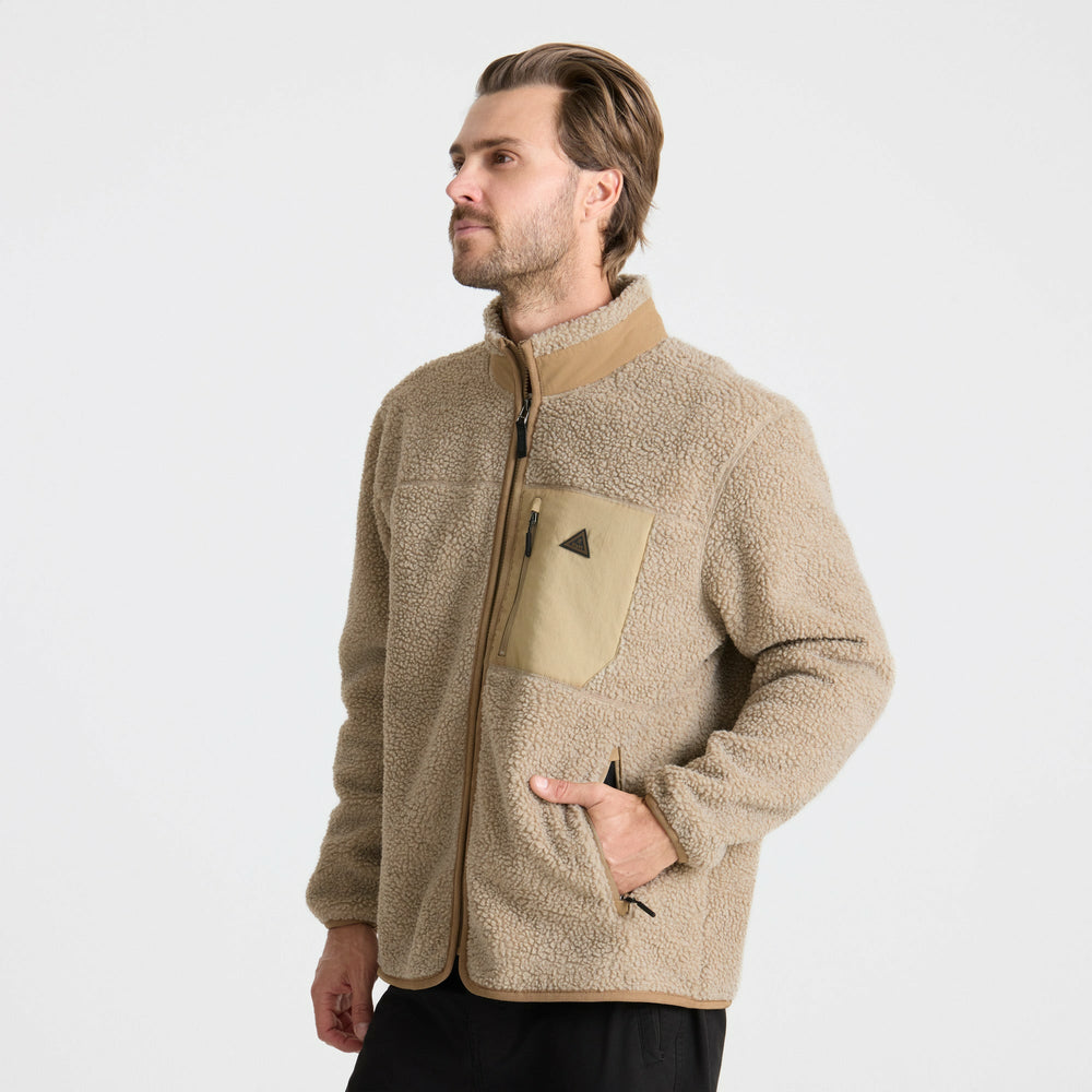 Roark Campover Fleece Zip Hoodie in Khaki - Men