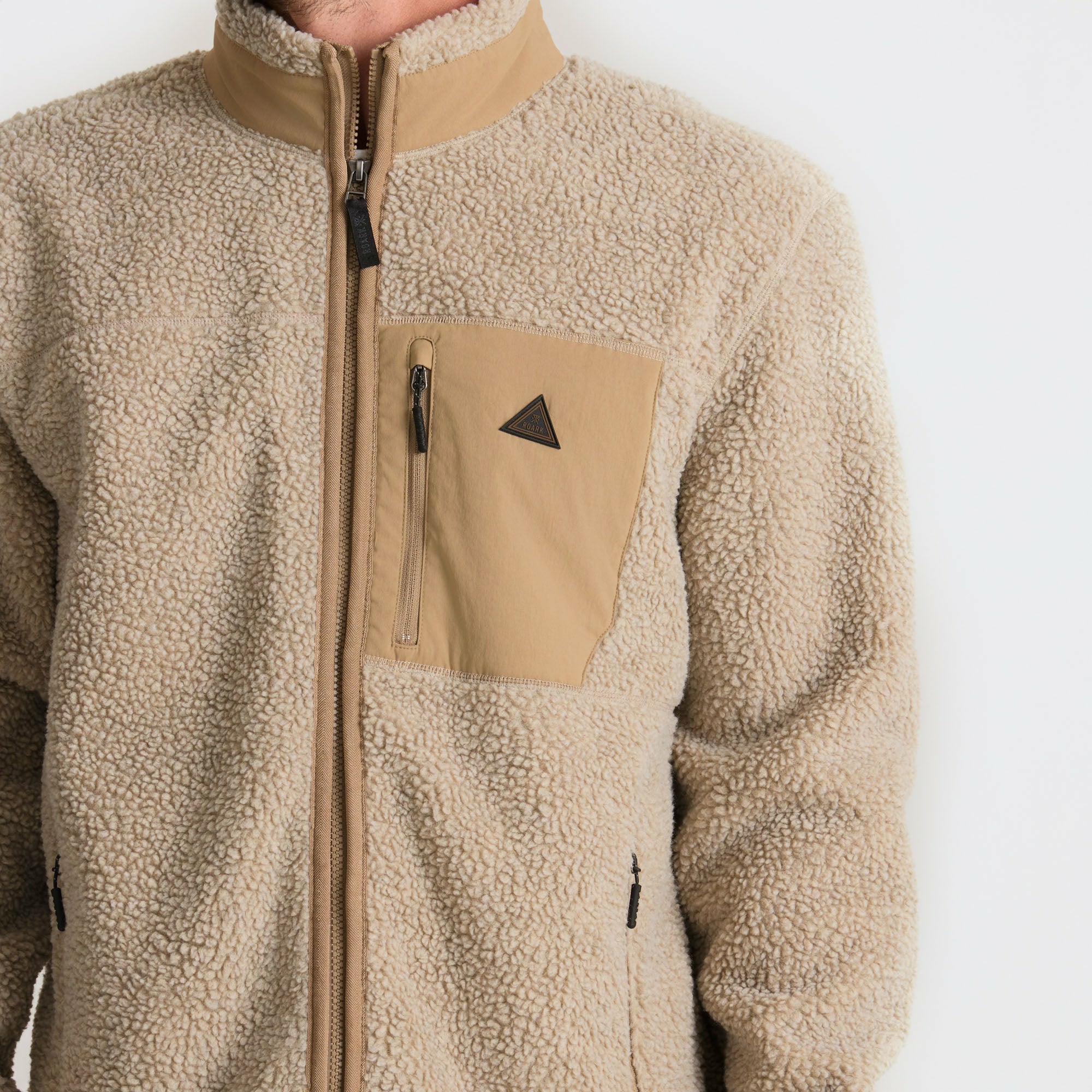 Roark Campover Fleece Zip Hoodie in Khaki - Men