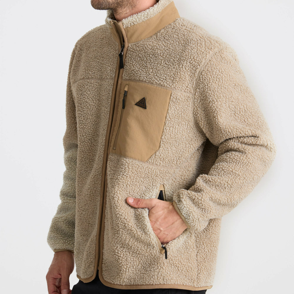 Roark Campover Fleece Zip Hoodie in Khaki - Men