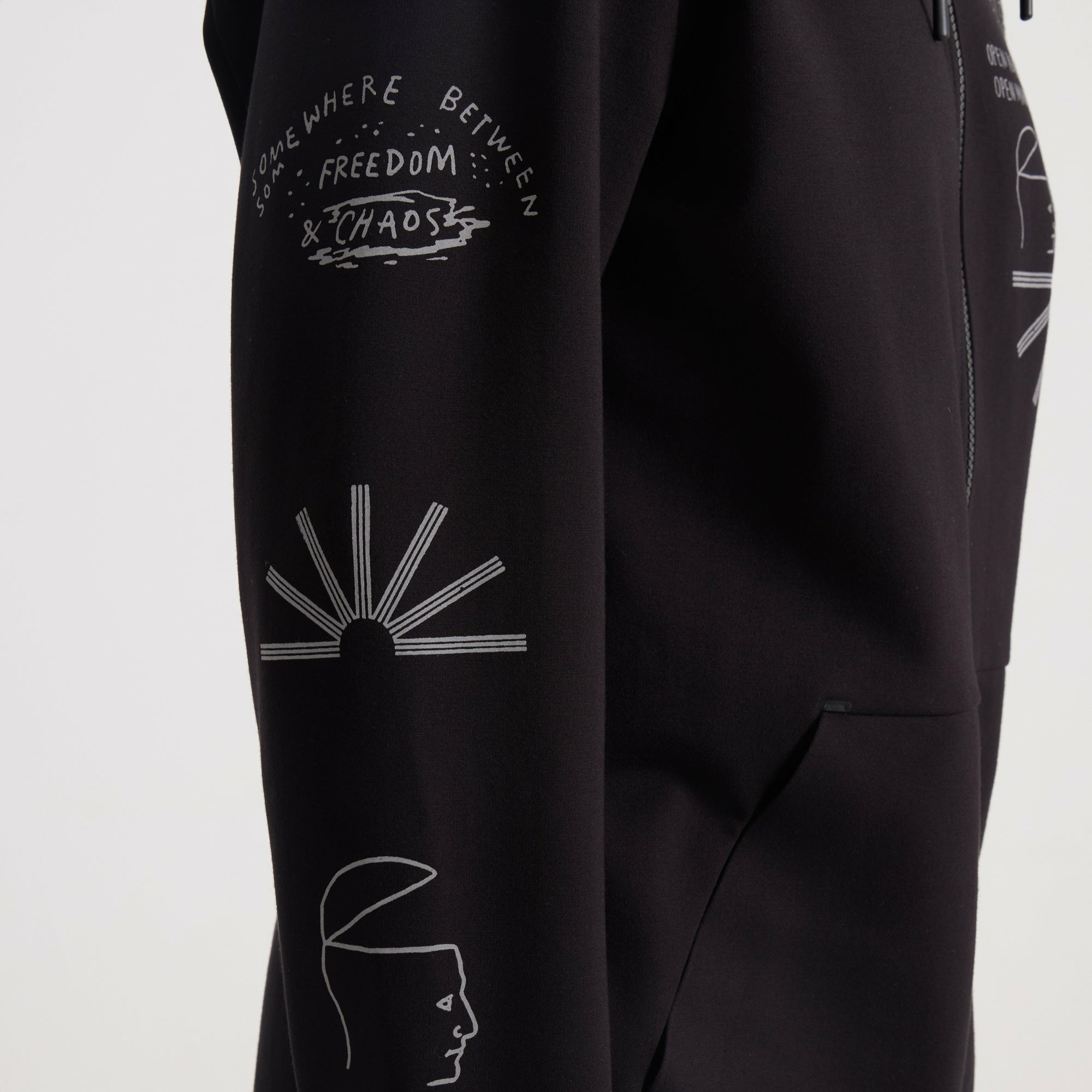 Roark El Morro Zip Fleece 2.0 Hoodie in Black - Men|Run / Active