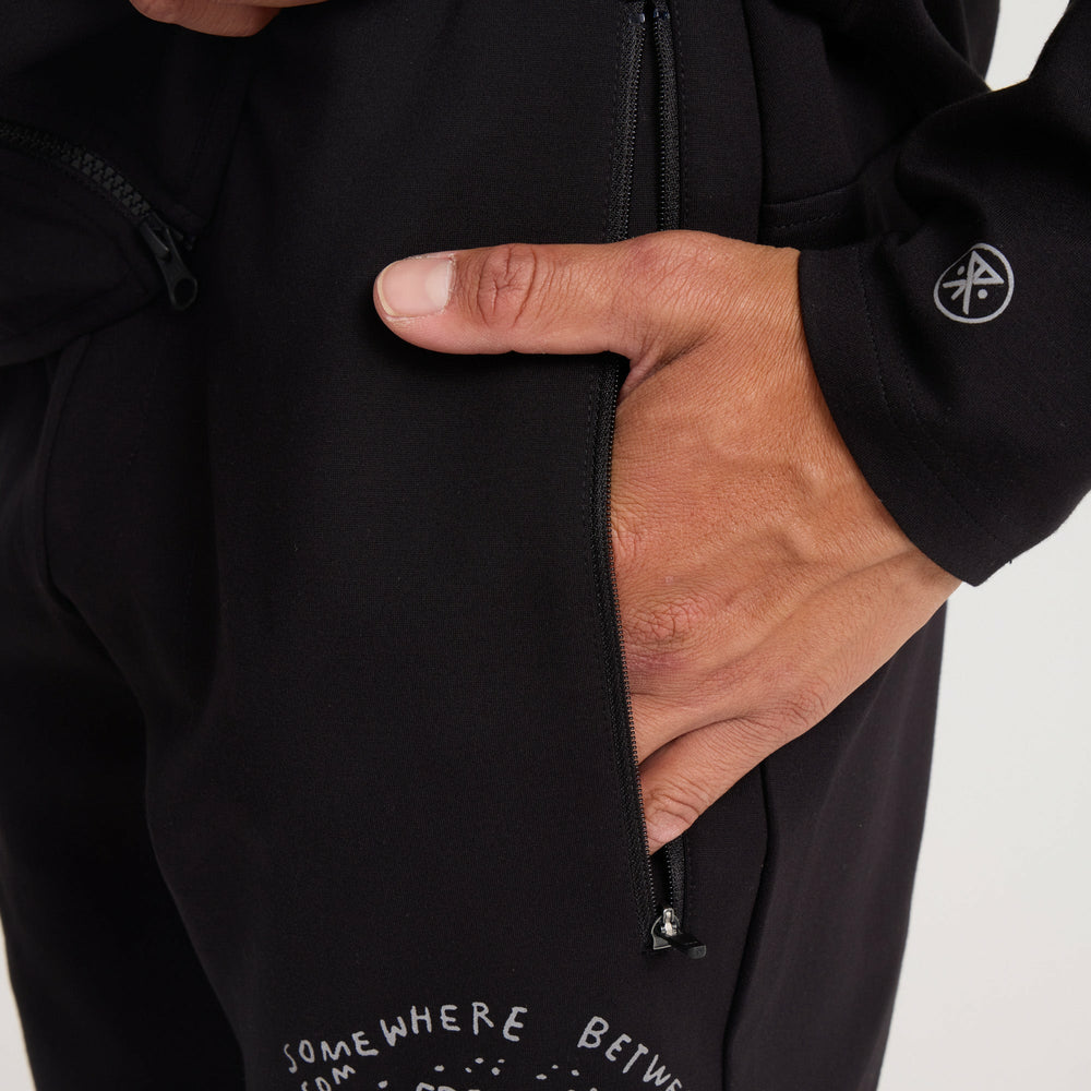 Roark El Morro Zip Fleece 2.0 Hoodie in Black - Men|Run / Active