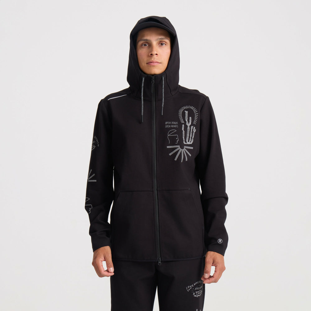 Roark El Morro Zip Fleece 2.0 Hoodie in Black - Men|Run / Active