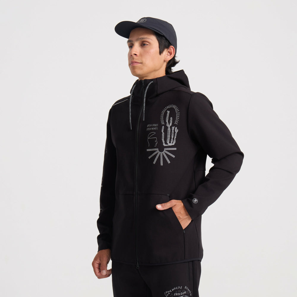 Roark El Morro Zip Fleece 2.0 Hoodie in Black - Men|Run / Active