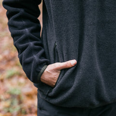 Roark Campover Fleece Mock Hoodie in Onyx - Men