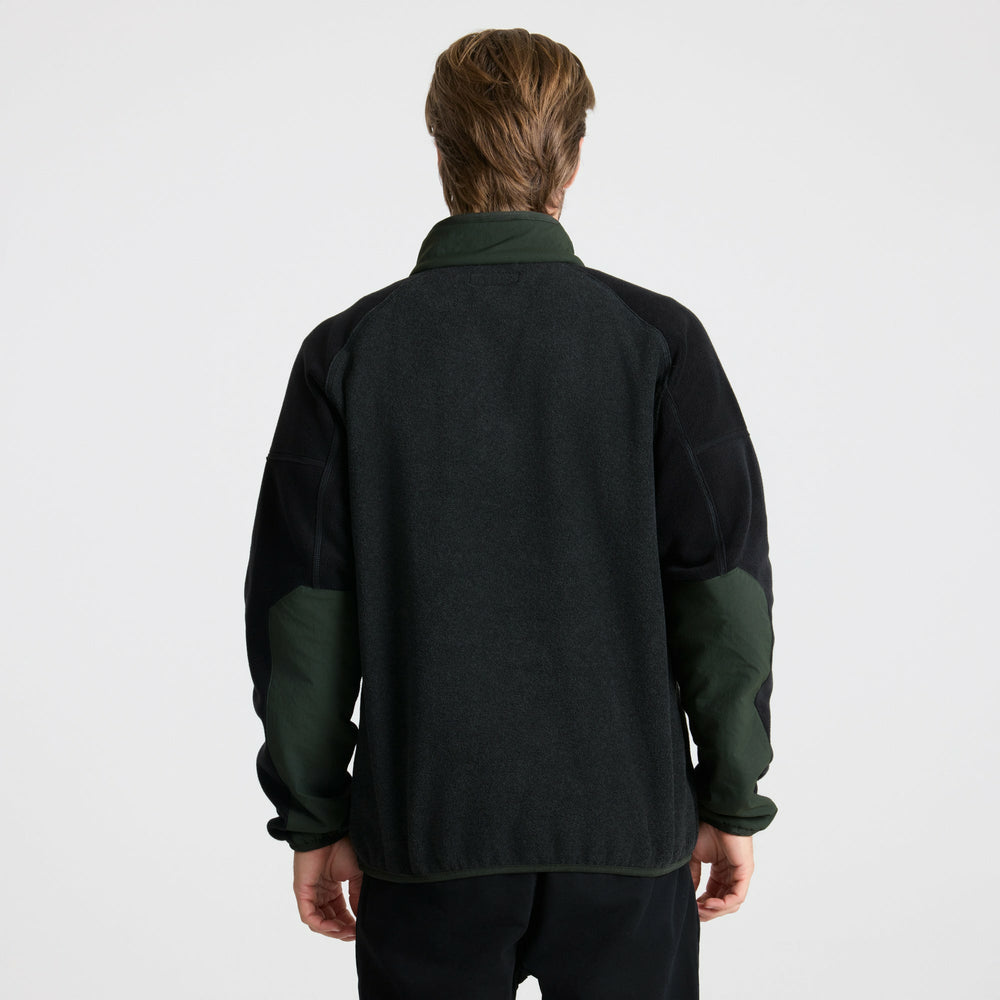 Roark Campover Fleece Mock Hoodie in Onyx - Men