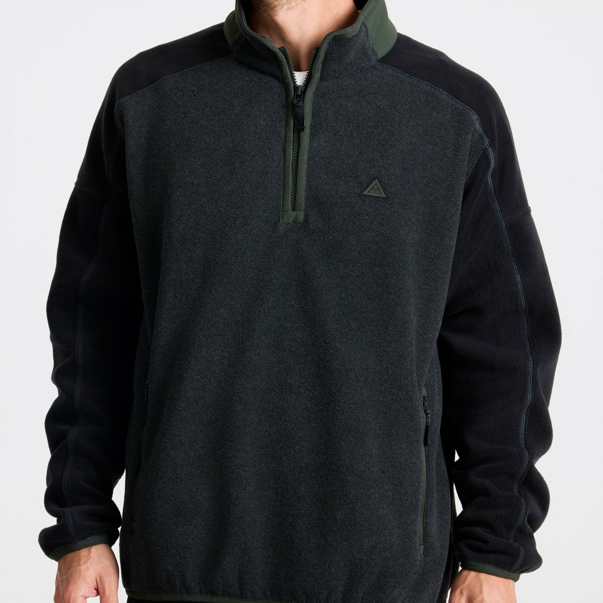 Roark Campover Fleece Mock Hoodie in Onyx - Men