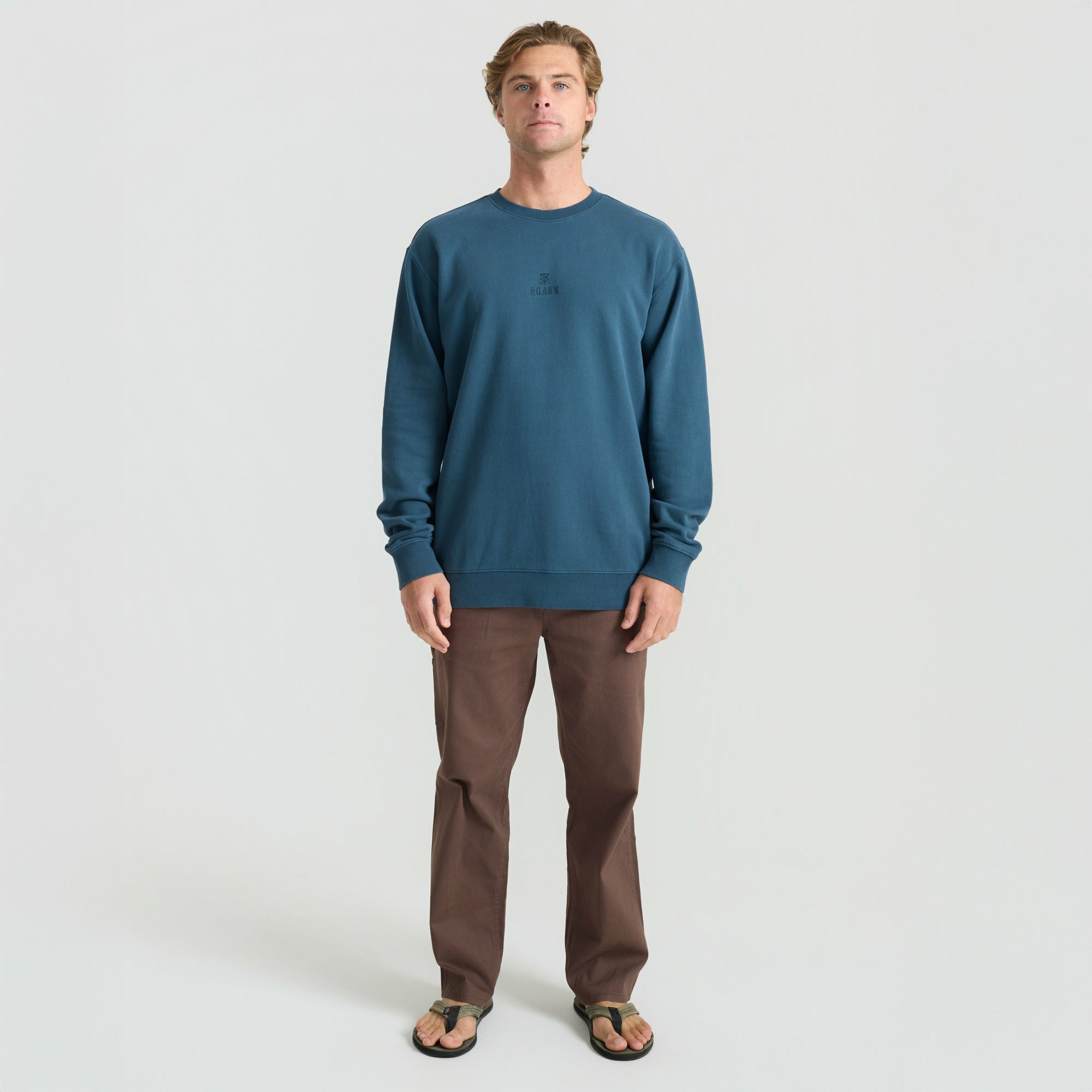 Roark Safe Camp Embroidery Crew in Navy - Men