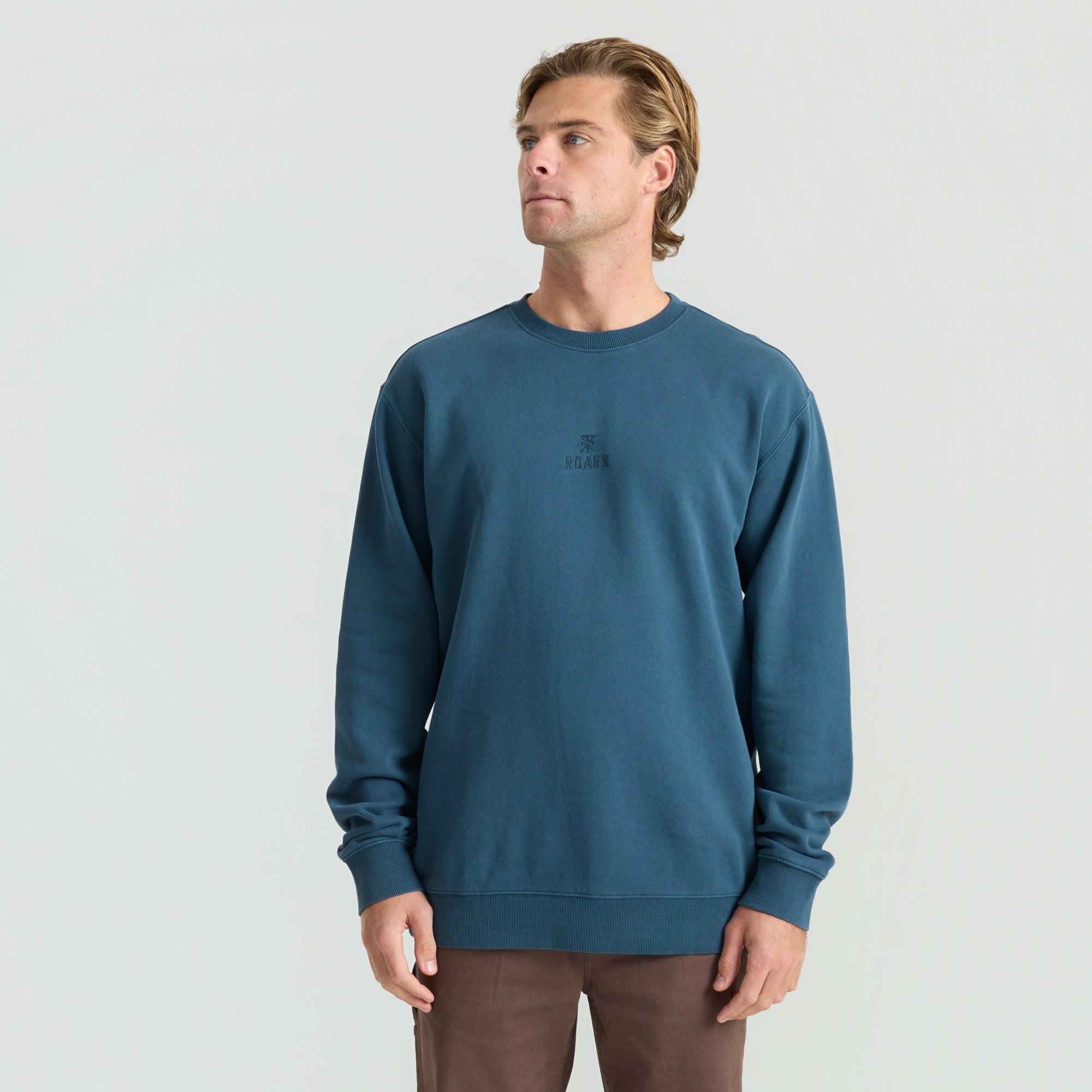 Roark Safe Camp Embroidery Crew in Navy - Men