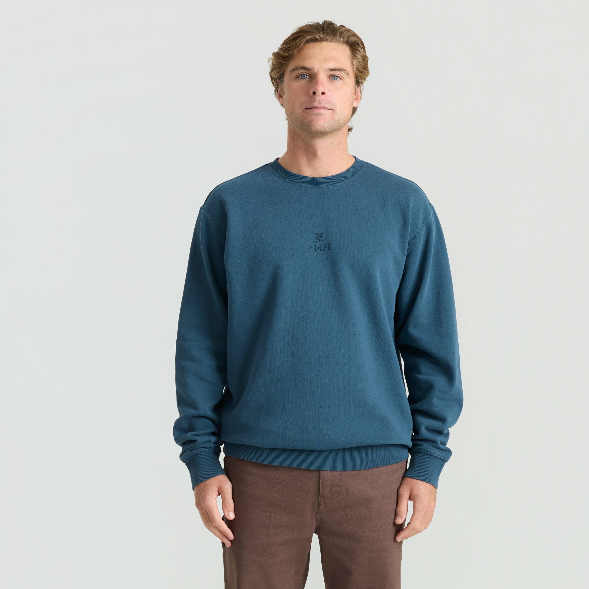 Roark Safe Camp Embroidery Crew in Navy - Men