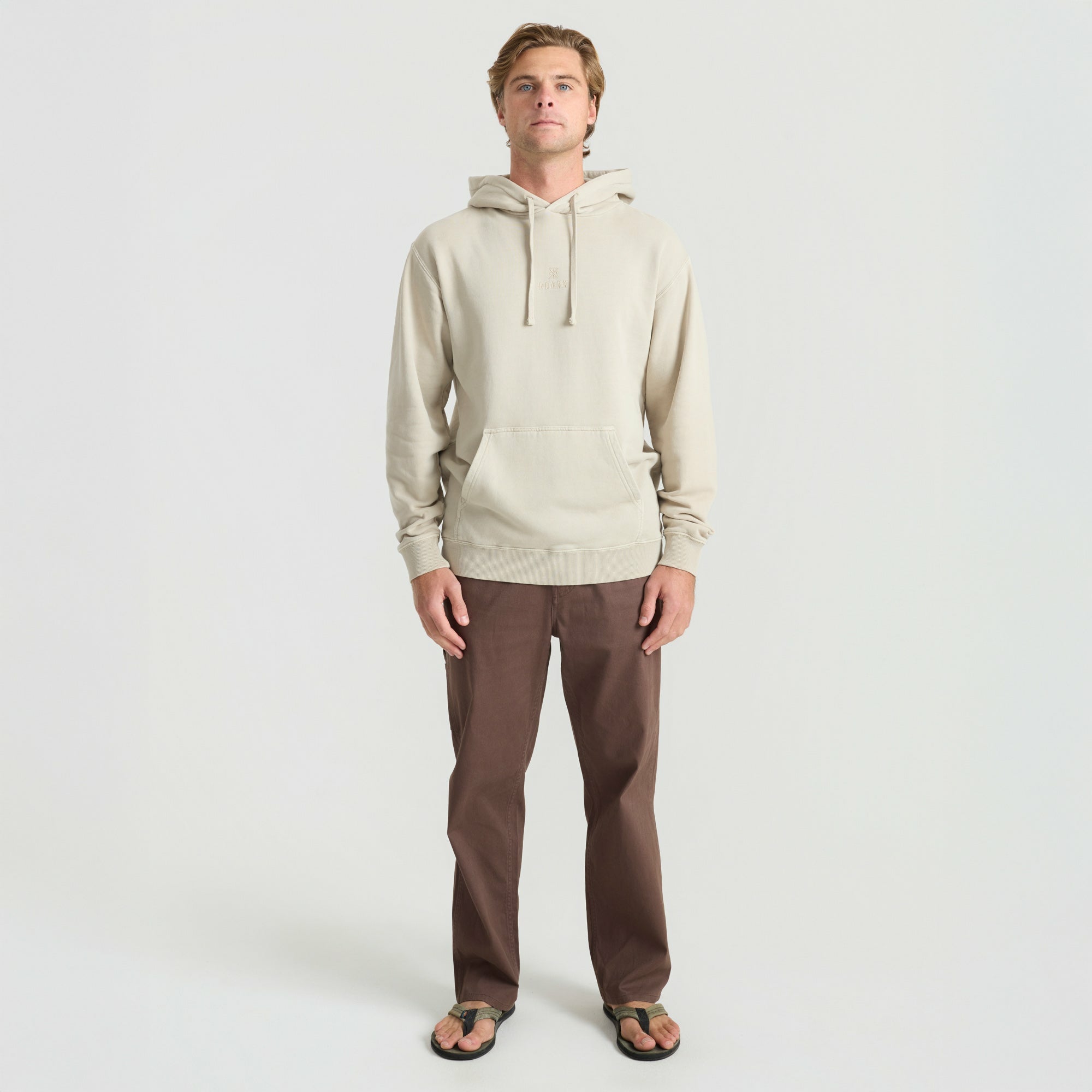 Roark Safe Camp Embroidery Fleece in Fossil - Men
