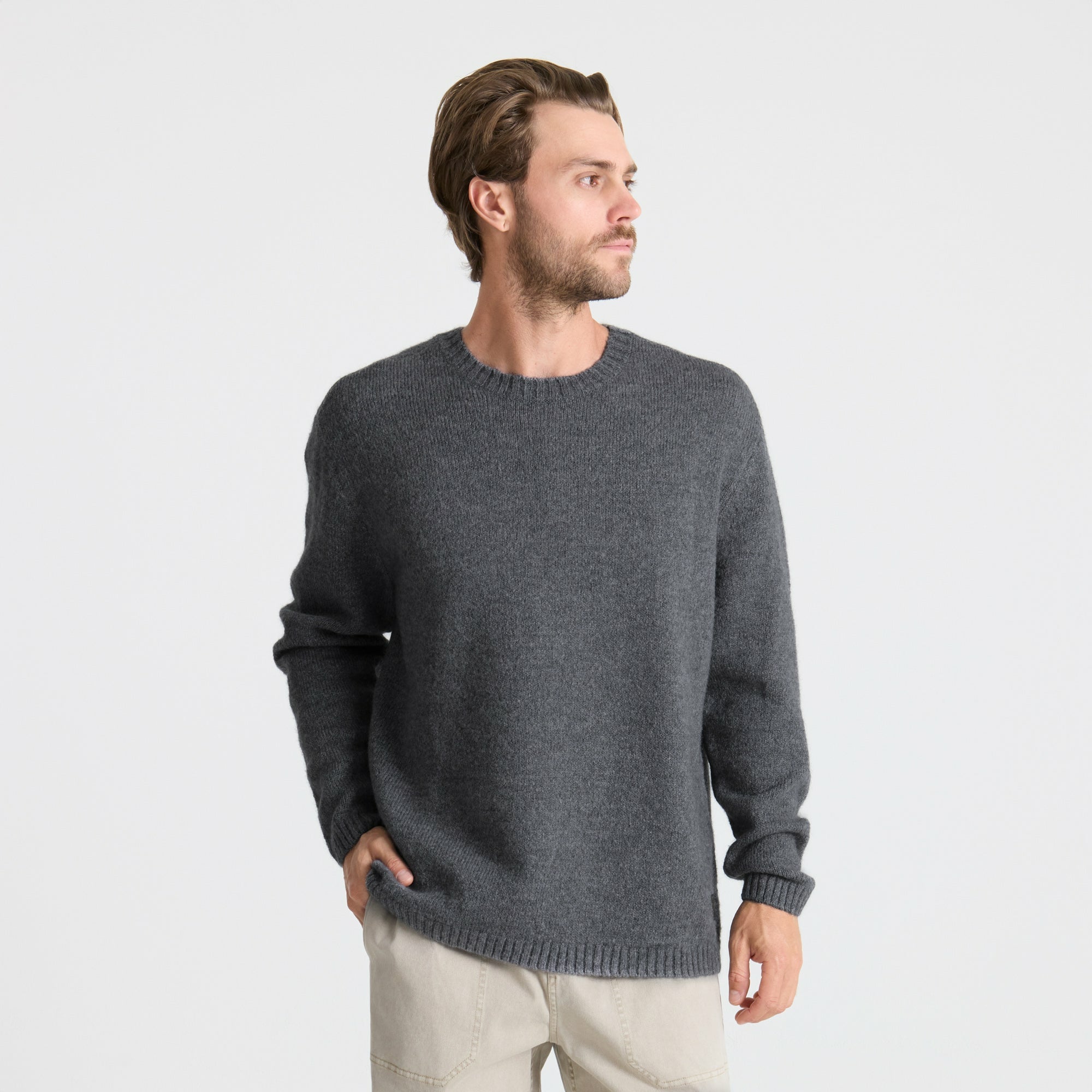 Roark Nordsman Wool Sweater in Charcoal - Men
