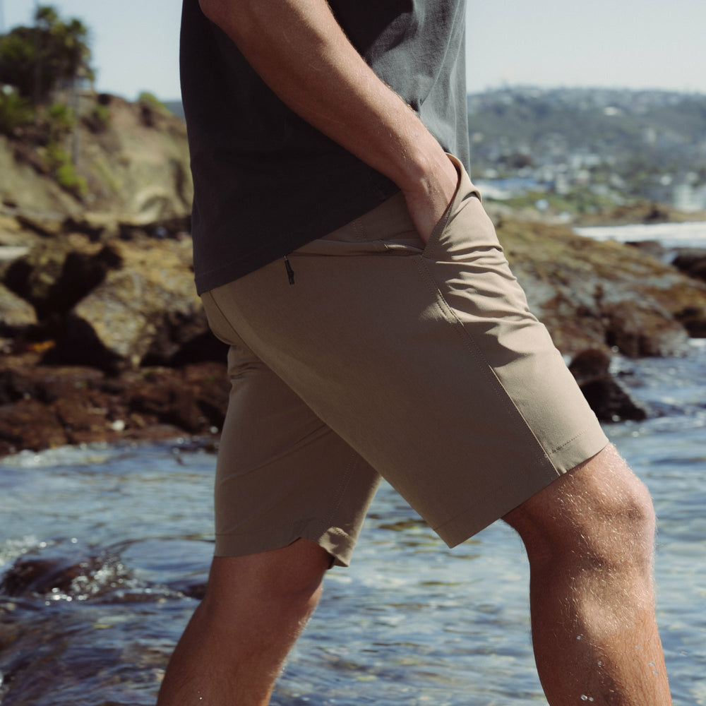 Roark Hytide Hybrid Shorts in Dark Khaki - Men