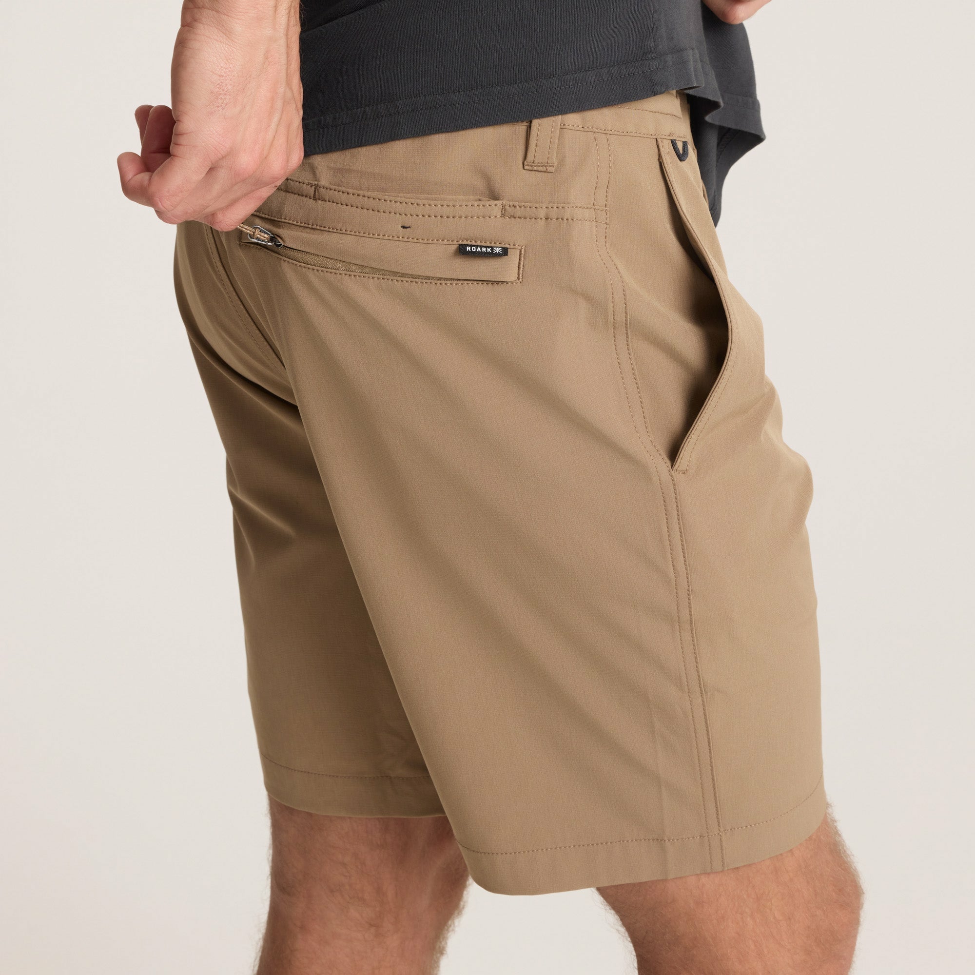 Roark Hytide Hybrid Shorts in Dark Khaki - Men