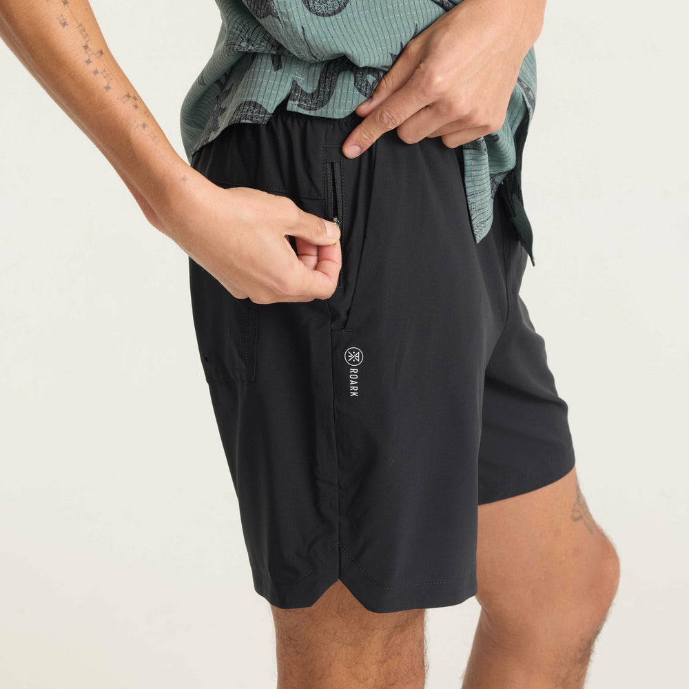 Roark Serrano Active Stretch Shorts in Black - Men|Run / Active