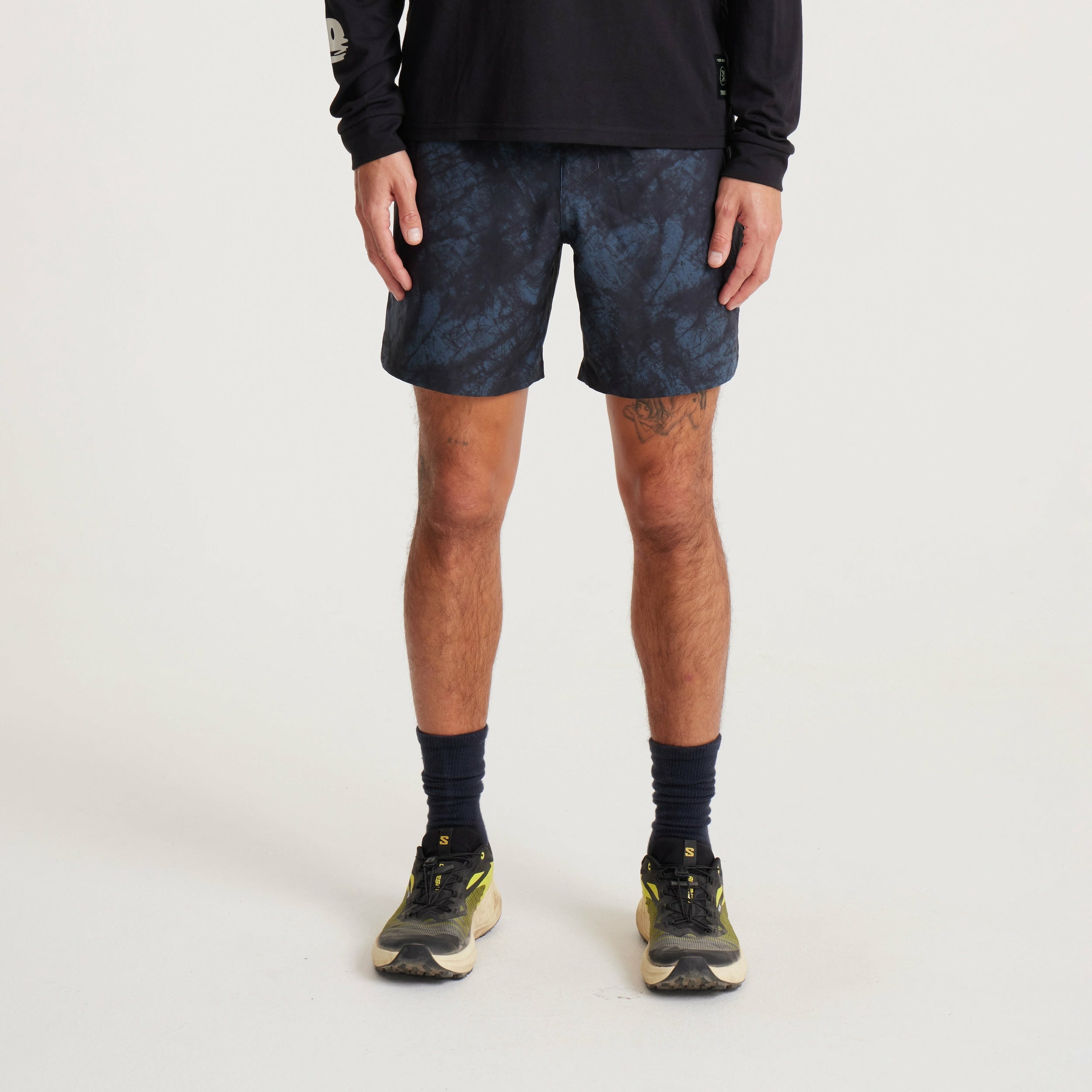 Roark Serrano Active Stretch Shorts in Navy Tie Die - Men|Run / Active