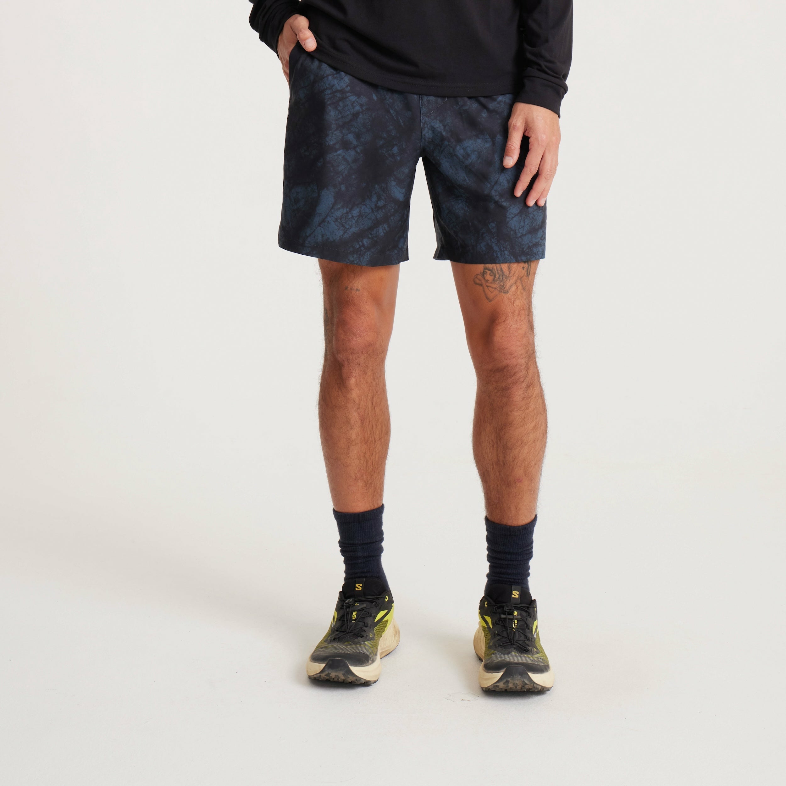 Roark Serrano Active Stretch Shorts in Navy Tie Die - Men|Run / Active