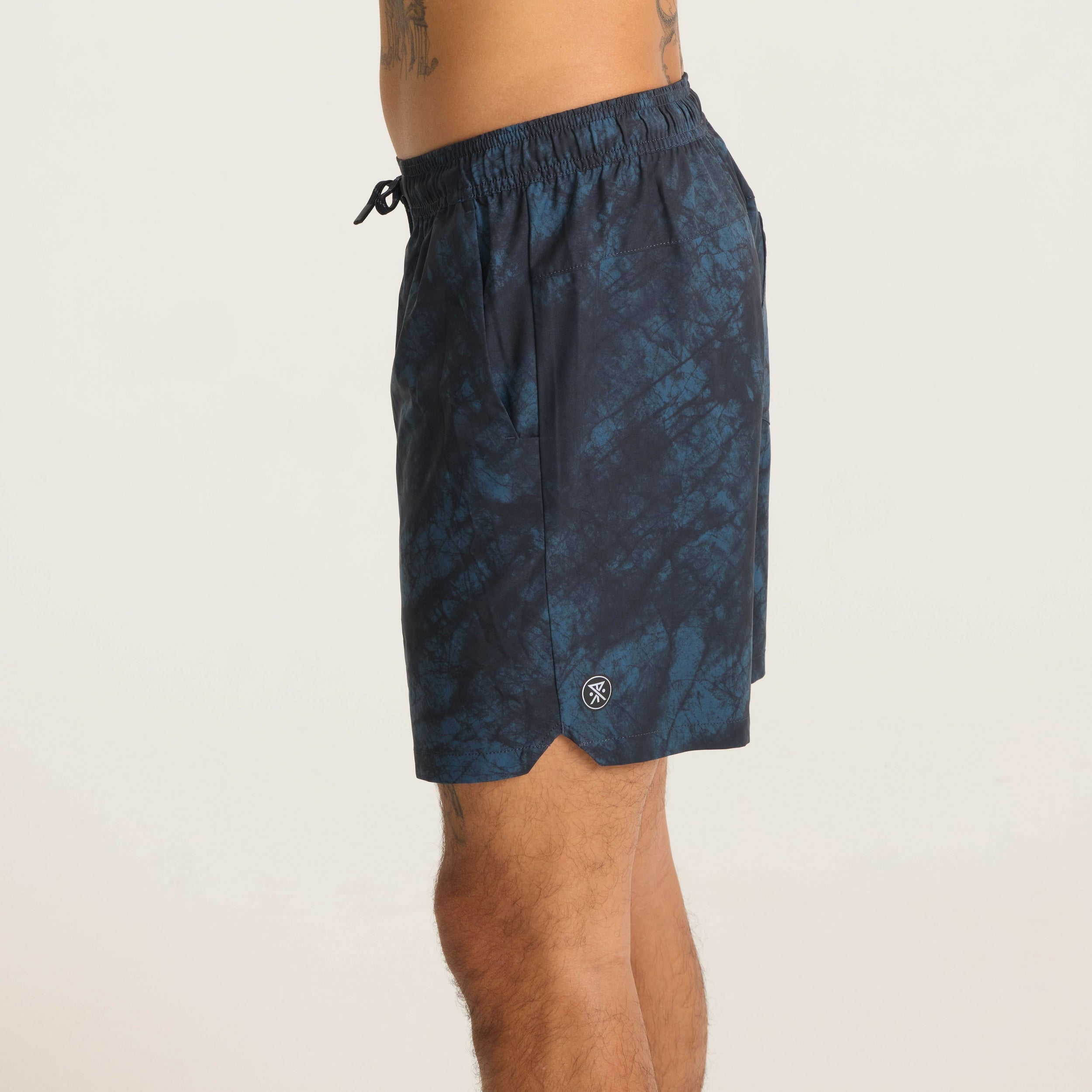Roark Serrano Active Stretch Shorts in Navy Tie Die - Men|Run / Active