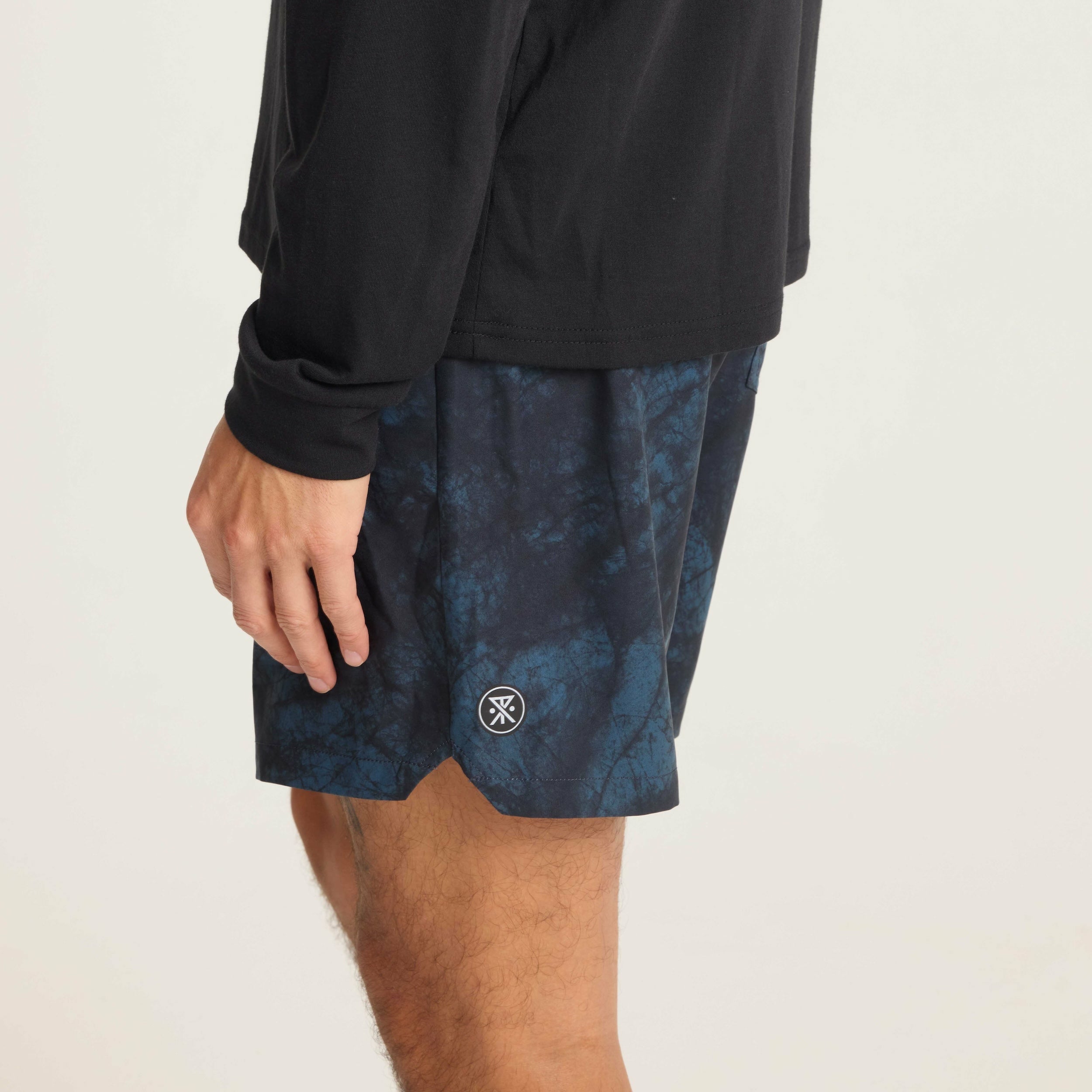 Roark Serrano Active Stretch Shorts in Navy Tie Die - Men|Run / Active