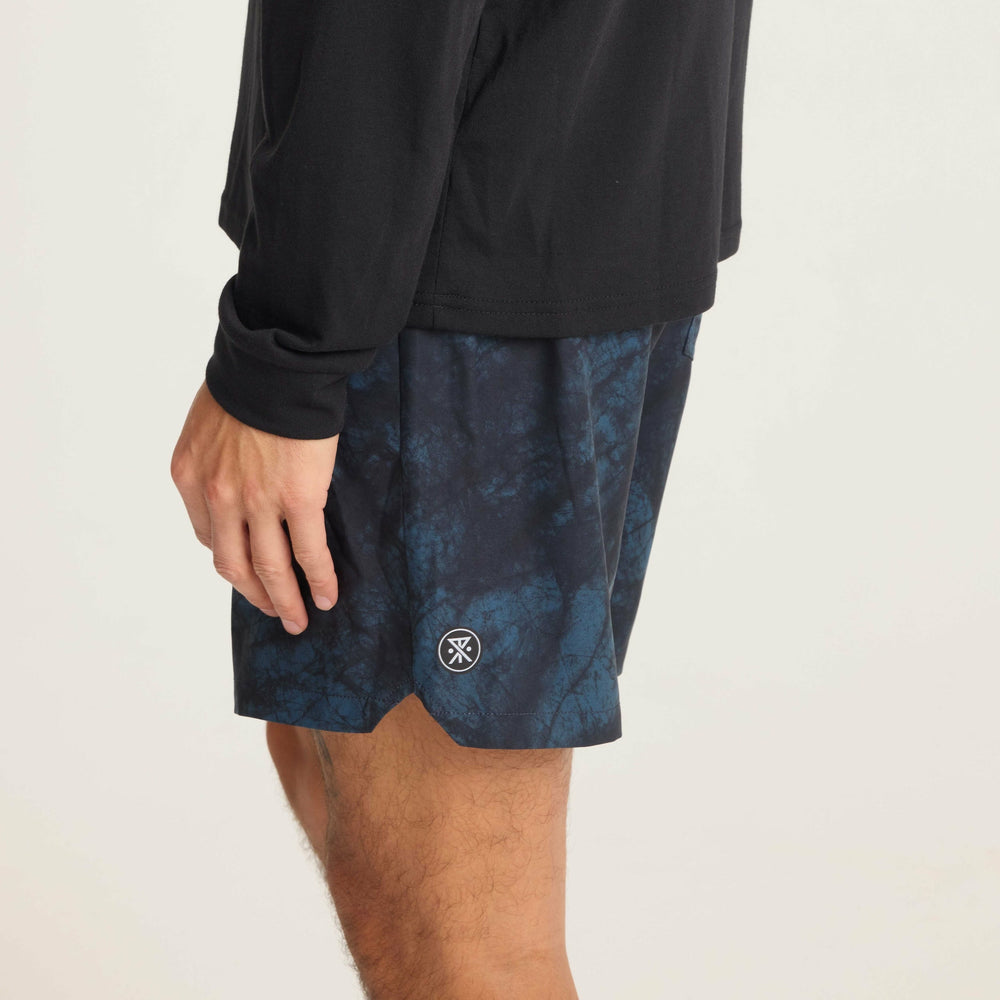 Roark Serrano Active Stretch Shorts in Navy Tie Die - Men|Run / Active