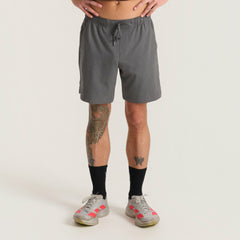 Roark Serrano 7" Active Stretch Shorts in Charcoal Heather - Men|Run / Active