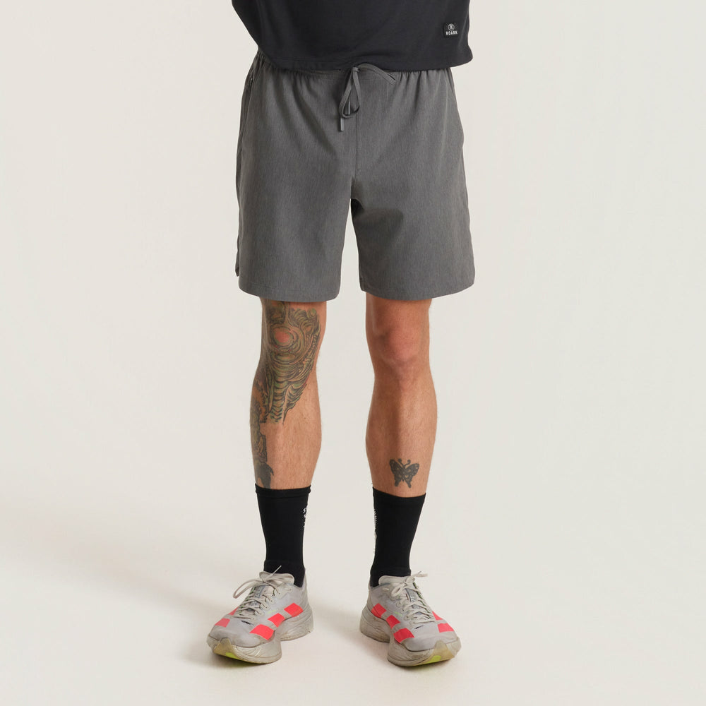 Roark Serrano 7" Active Stretch Shorts in Charcoal Heather - Men|Run / Active