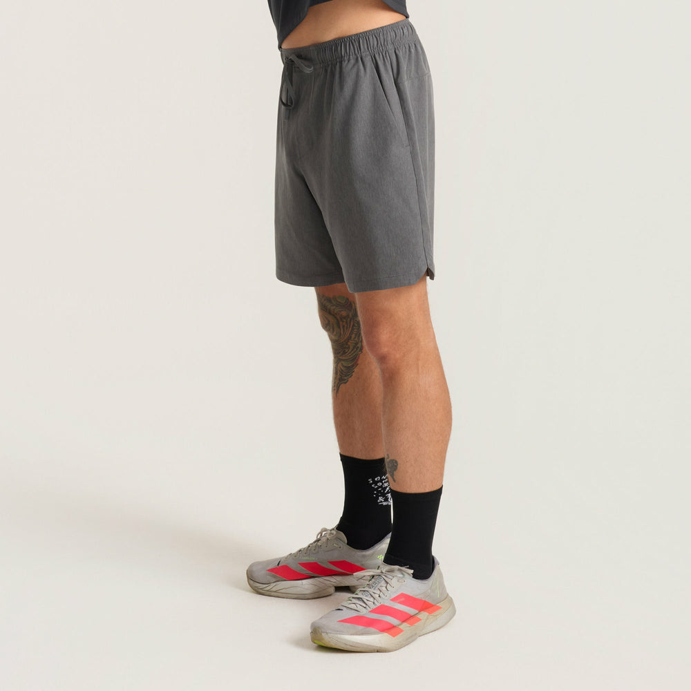Roark Serrano 7" Active Stretch Shorts in Charcoal Heather - Men|Run / Active