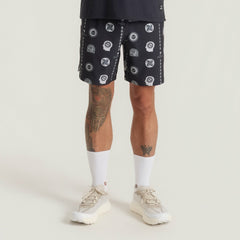 Roark Serrano 7" Active Stretch Shorts in Black Print - Men|Run / Active